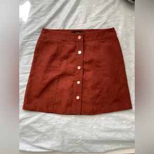 Forever 21 Burgundy Button Up Mini Skirt